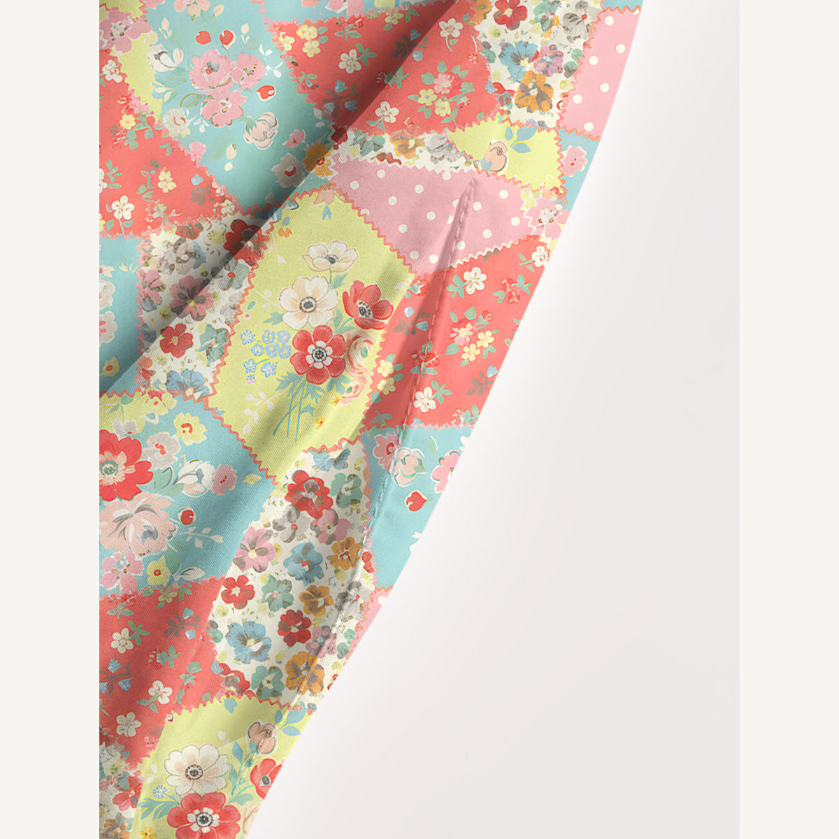 Square Neck Colorful Blossom Patchwork Print Wide Straps Maxi Dress With Pockets