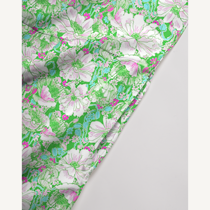 V-Neck Mint Garden Boho Jumpsuit with Pockets for Women