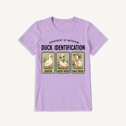 Duck Identification Print Crew Neck Cotton Tee