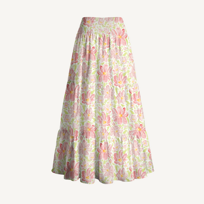 Cosmos Flower Print Convertible Maxi Skirt & Strapless Dress