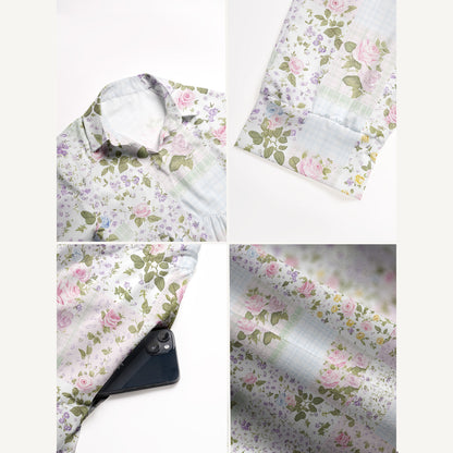V Neck Collared Pastel Rose Casual Midi Dress With Pockets
