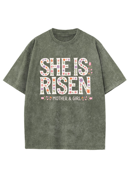 Vintage She Is Risen Washed T-Shirt
