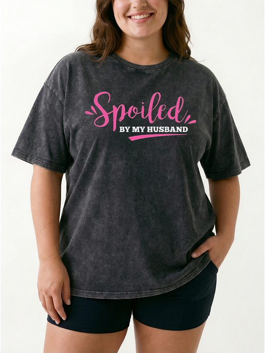 Vintage Spoiled By My Husband Washed T-Shirt