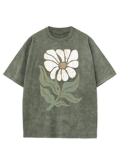Vintage Boho Daisy Flower Washed T-Shirt