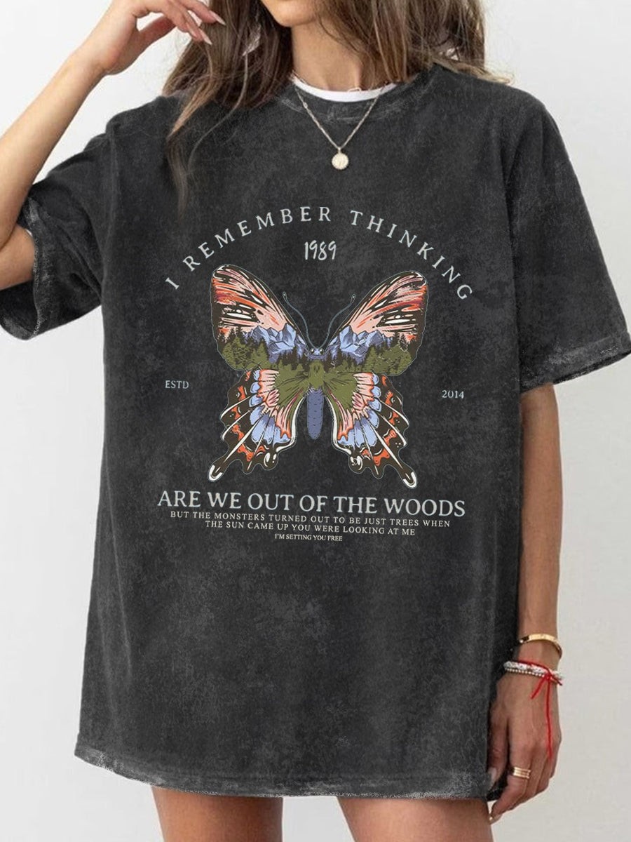 Vintage Butterfly Forest Washed T-Shirt