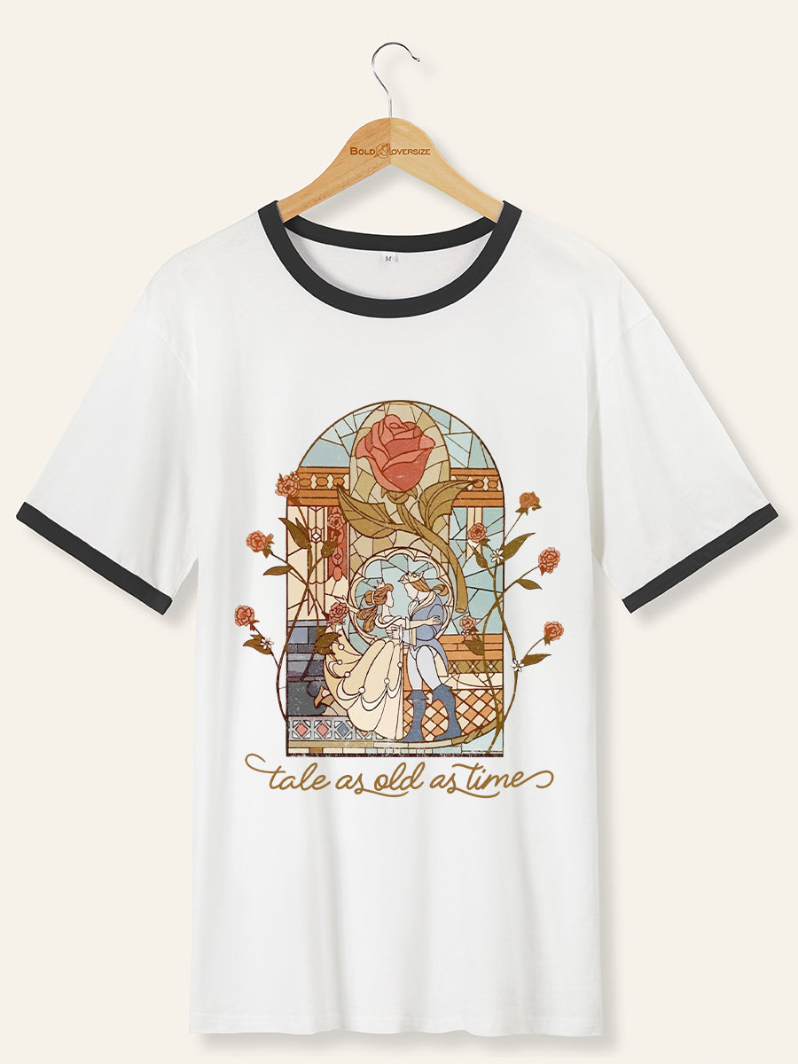 Vintage A Tale As Old As Time Ringer Tee