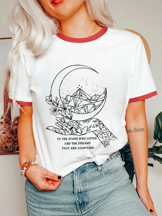 Vintage To The Stars Who Listen And The Dreams That Are Answered Ringer Tee