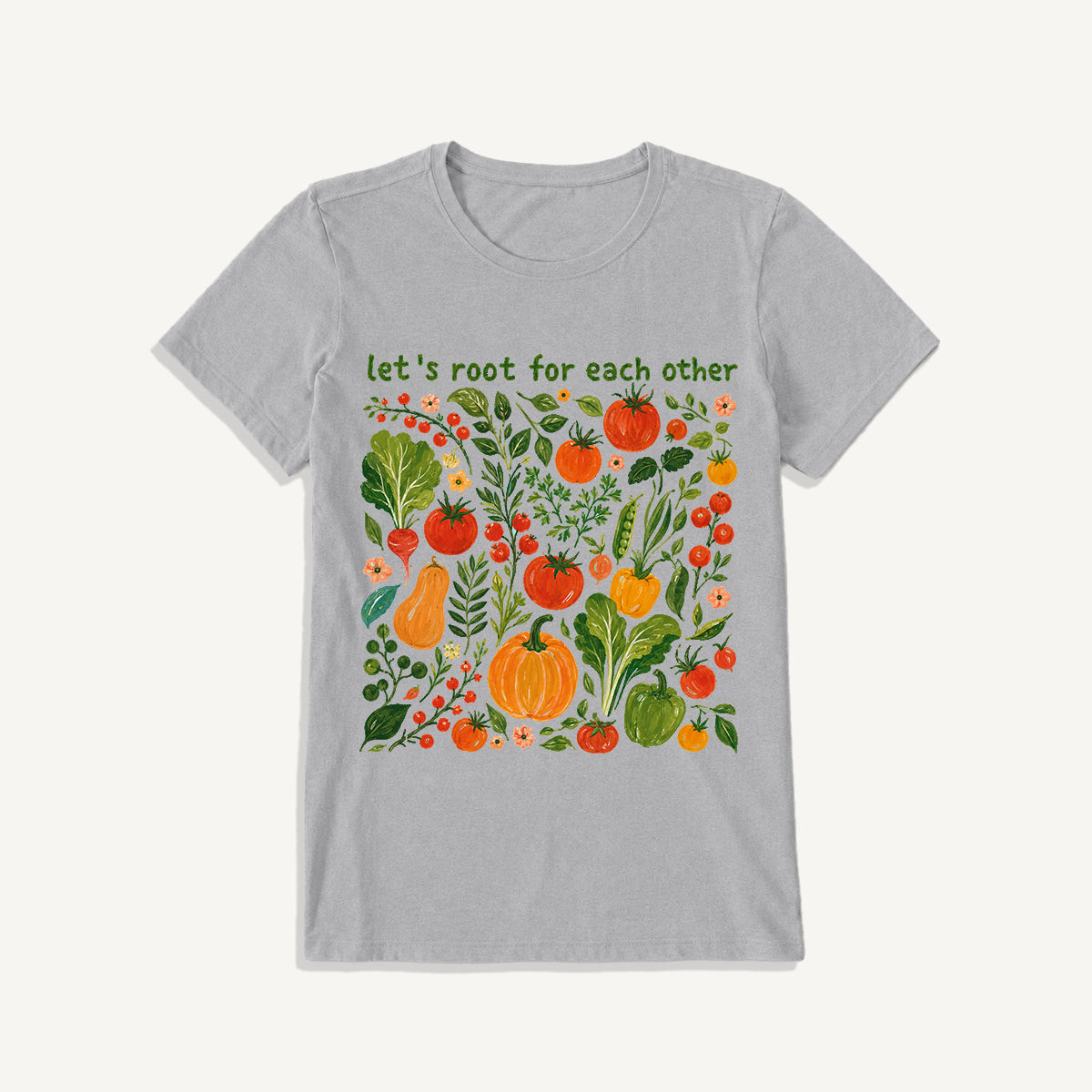 Root for Each Other Garden Print Crew Neck Cotton Tee