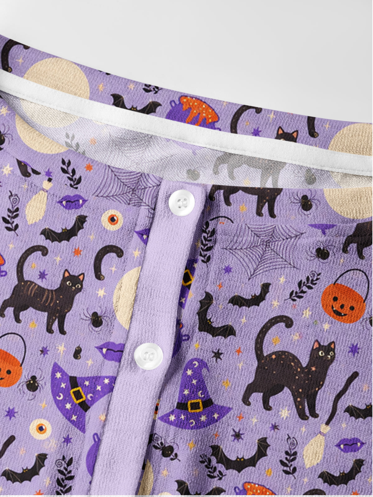 Lightweight Crew Neck Long‑Sleeve Cropped Moonlit Whiskers Print Fine‑Knit Cardigan