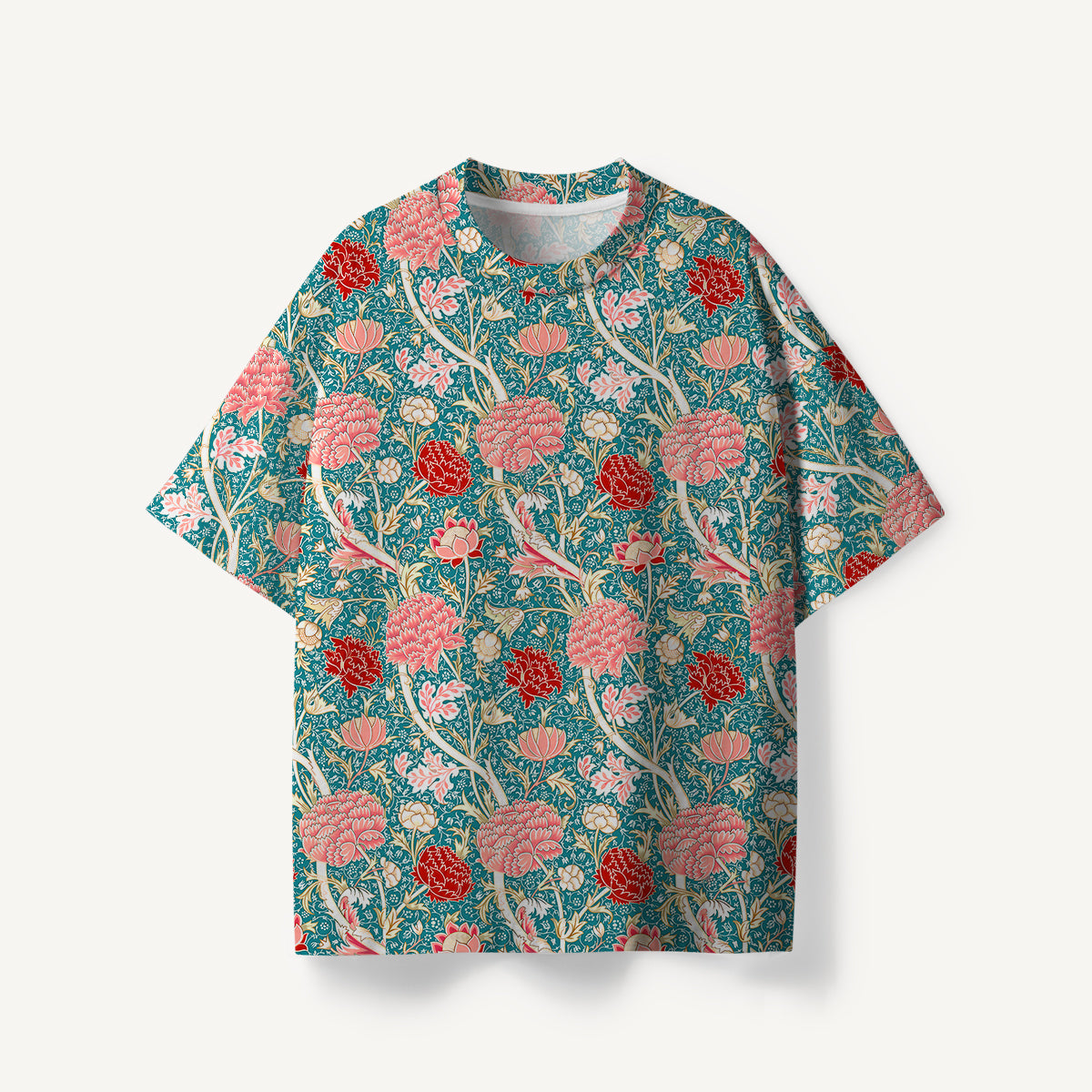 Vintage Peony Lotus Floral print Premium Eco Tee