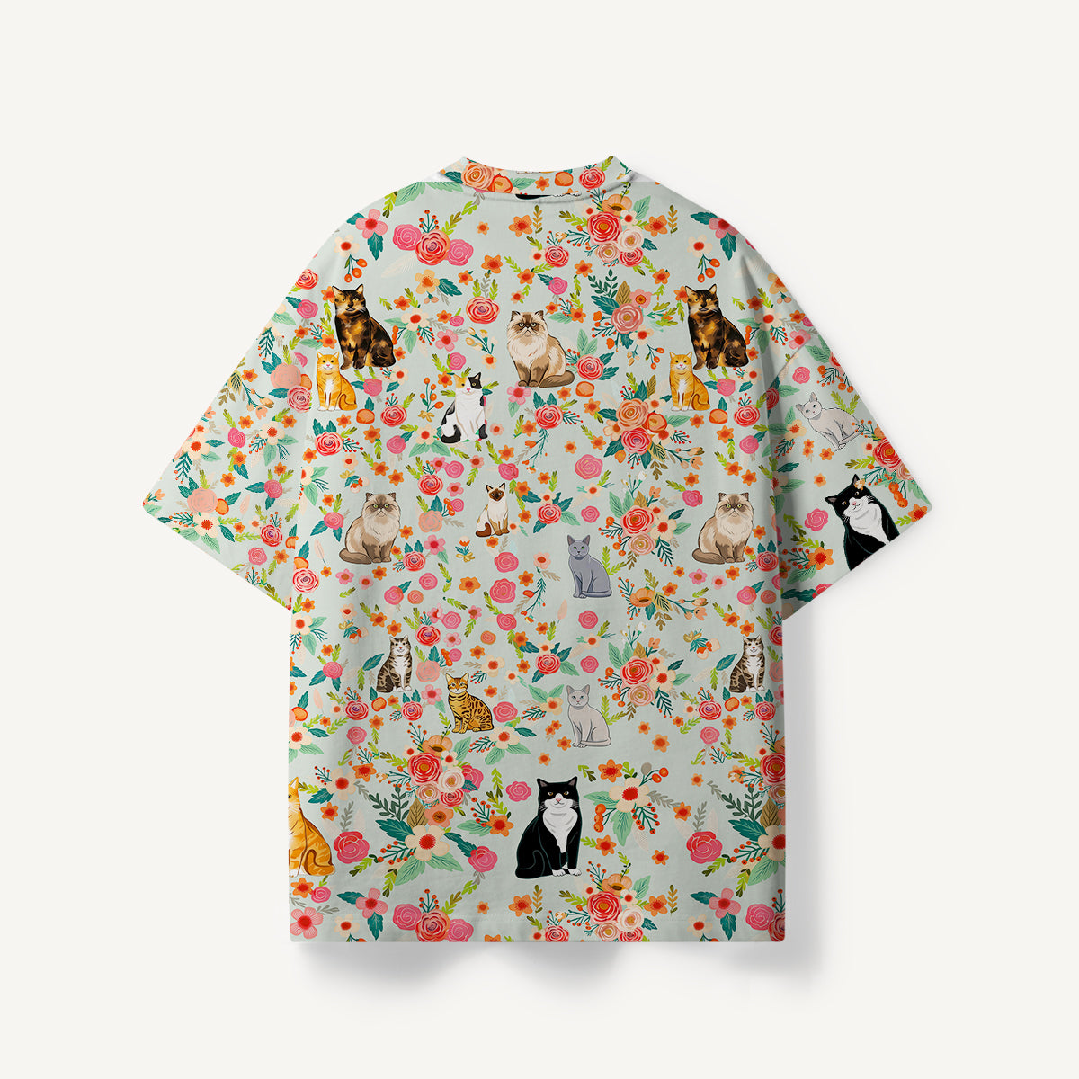 Flower Cat print Premium Eco Tee