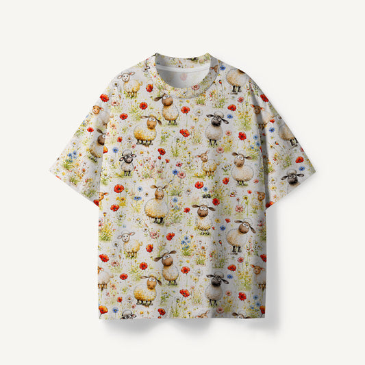 Whimsical Sheep Clipart print Premium Eco Tee