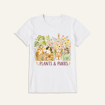 The Purrfect Garden Potters Print Crew Neck Cotton Tee