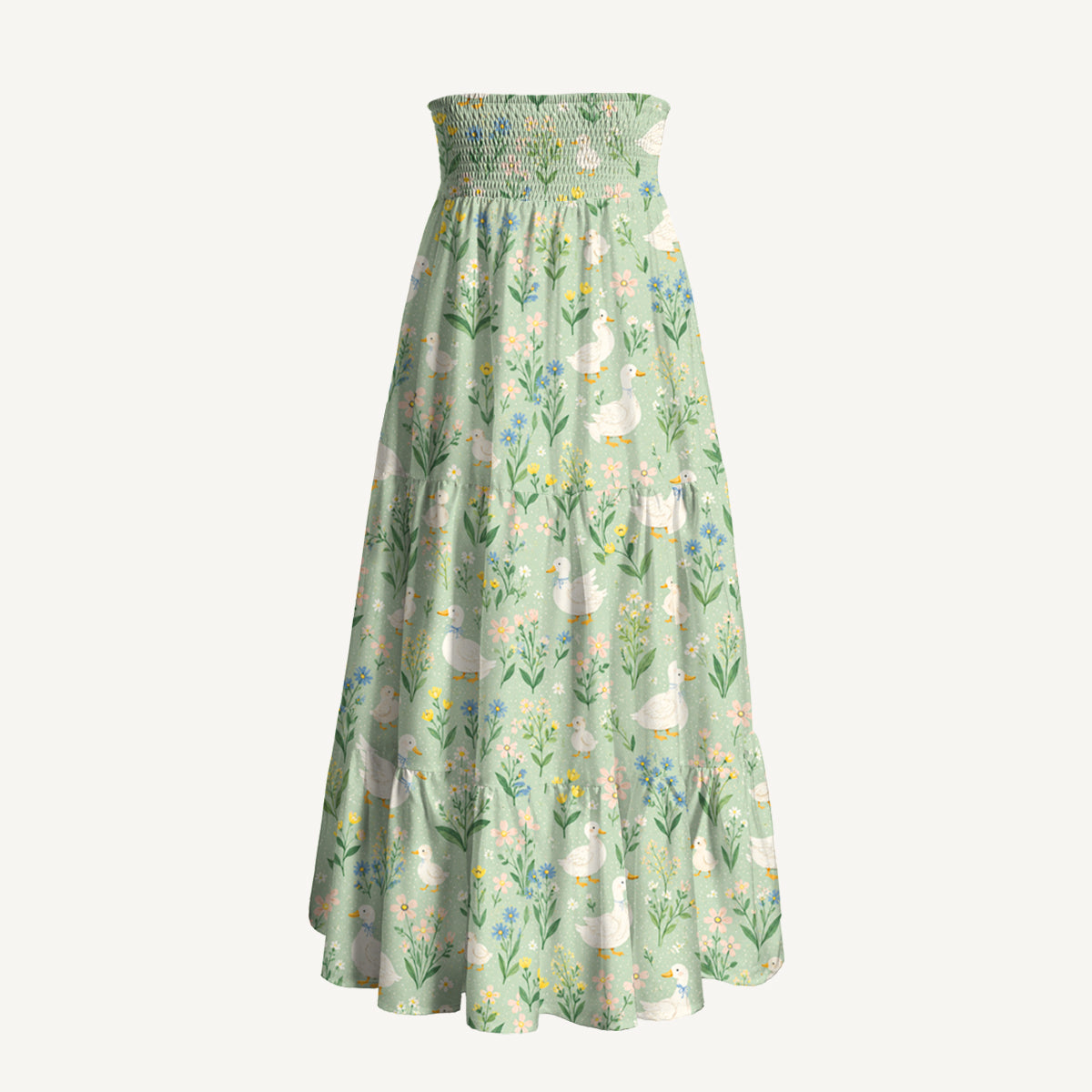 Country Duck & Bloom Print Convertible Maxi Skirt & Strapless Dress