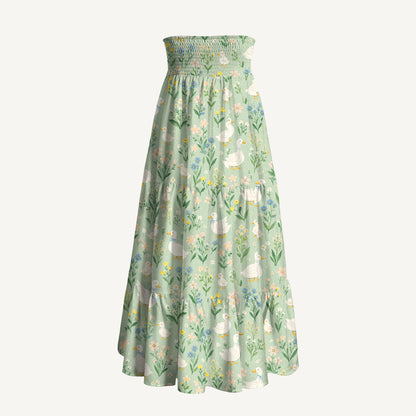 Country Duck & Bloom Print Convertible Maxi Skirt & Strapless Dress