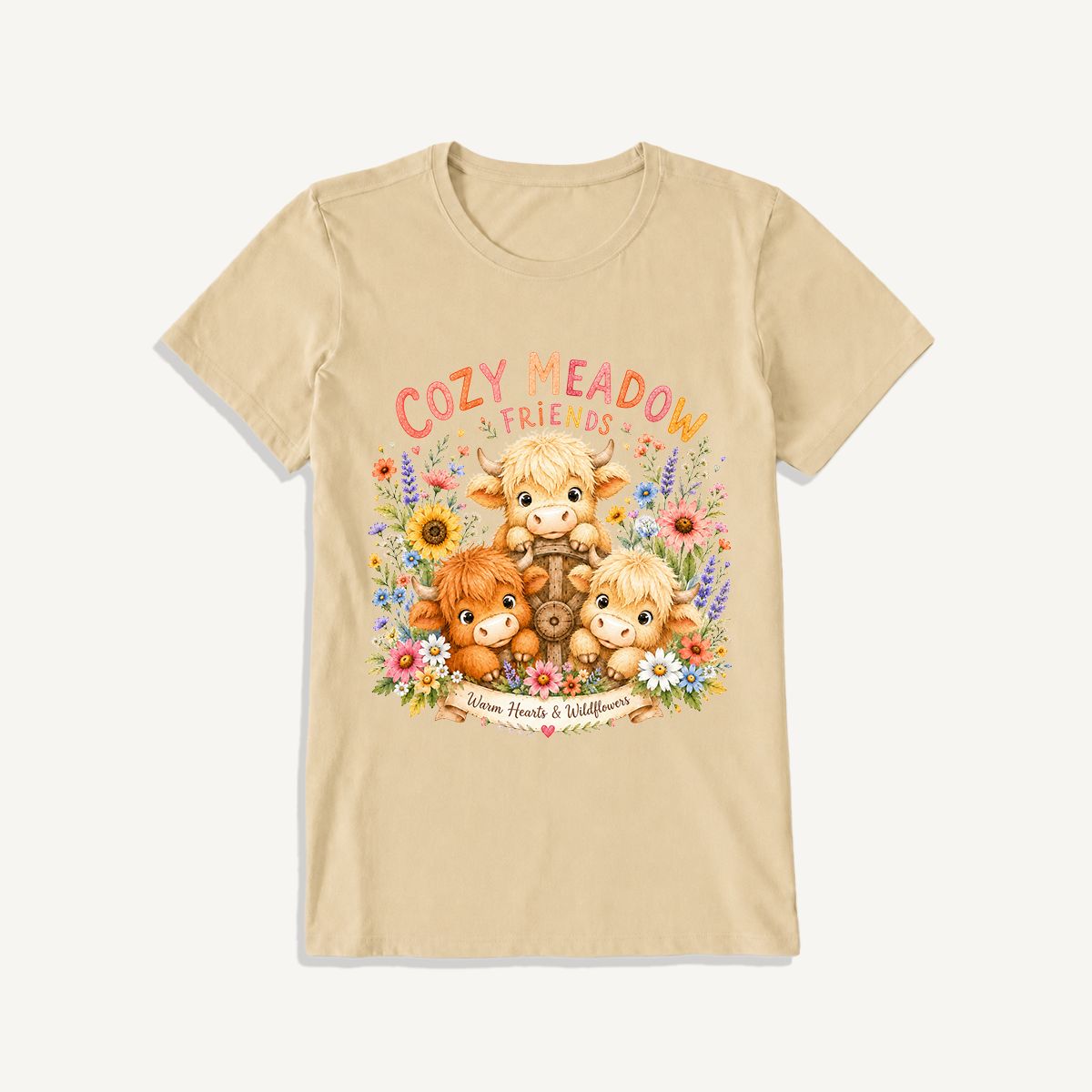 Cozy Meadow Coop Print Crew Neck Cotton Tee