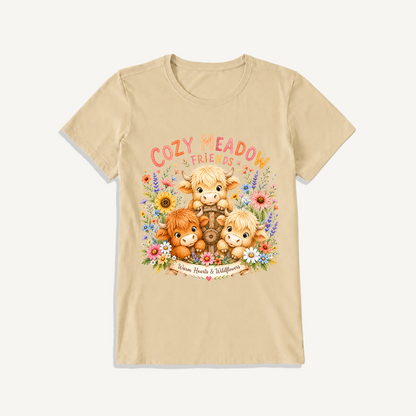 Cozy Meadow Coop Print Crew Neck Cotton Tee