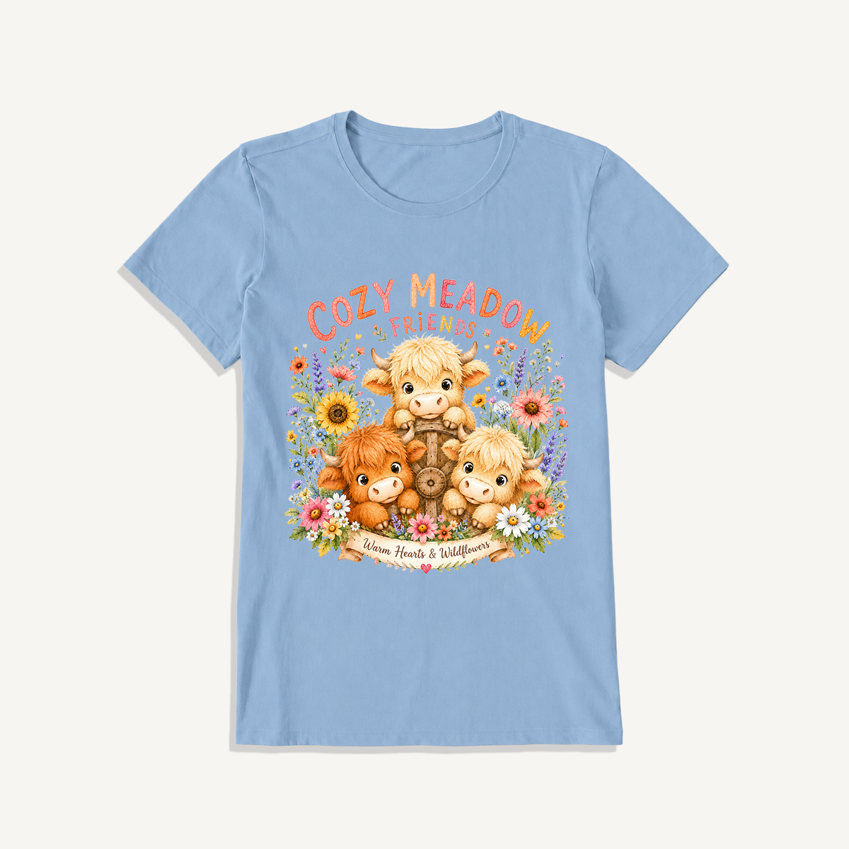 Cozy Meadow Coop Print Crew Neck Cotton Tee