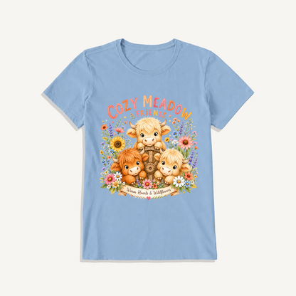 Cozy Meadow Coop Print Crew Neck Cotton Tee