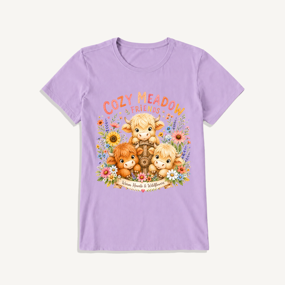 Cozy Meadow Coop Print Crew Neck Cotton Tee