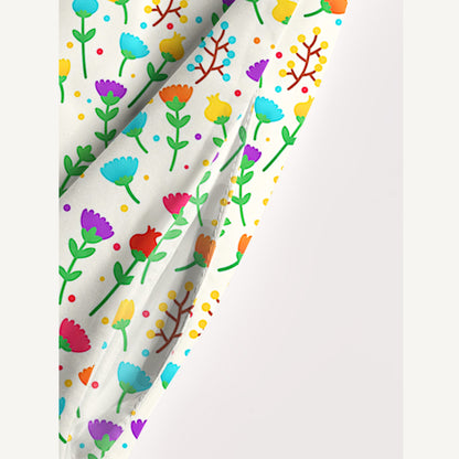 Pride Flowers Print Wide Straps Maxi Dress With Pockets
