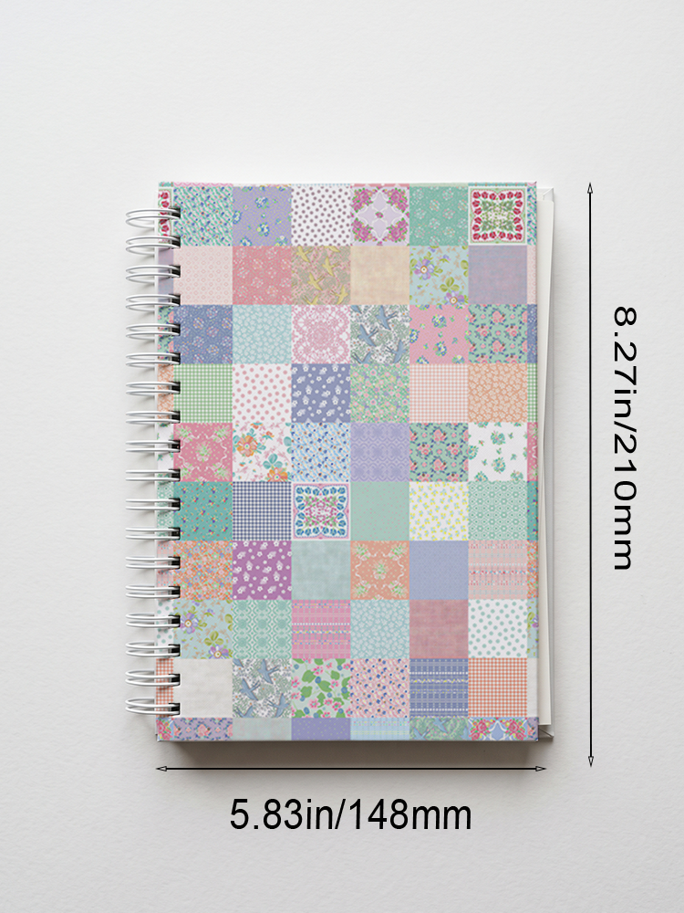 Vintage Quilt Patchwork Print A5 Spiral Notebook