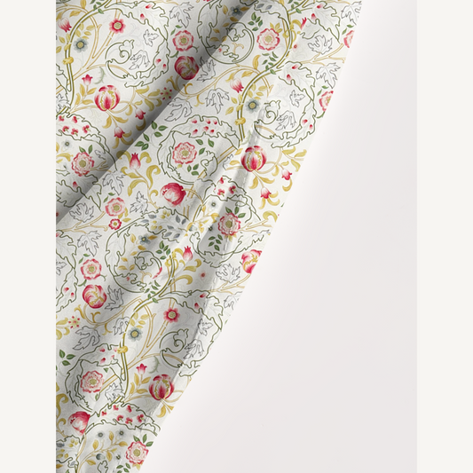 Square Neck Peony Vine Garden Print Wide Straps Maxi Dress With Pockets