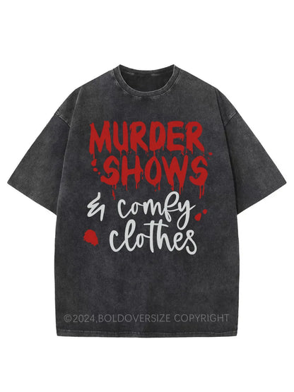 Vintage Crime Shows Comfy Washed T-Shirt