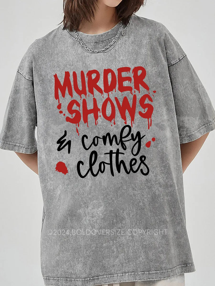 Vintage Crime Shows Comfy Washed T-Shirt