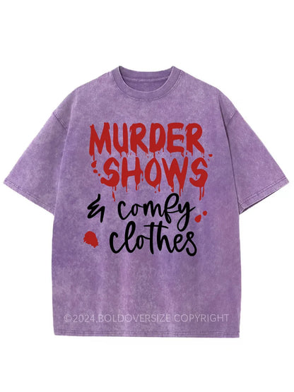 Vintage Crime Shows Comfy Washed T-Shirt