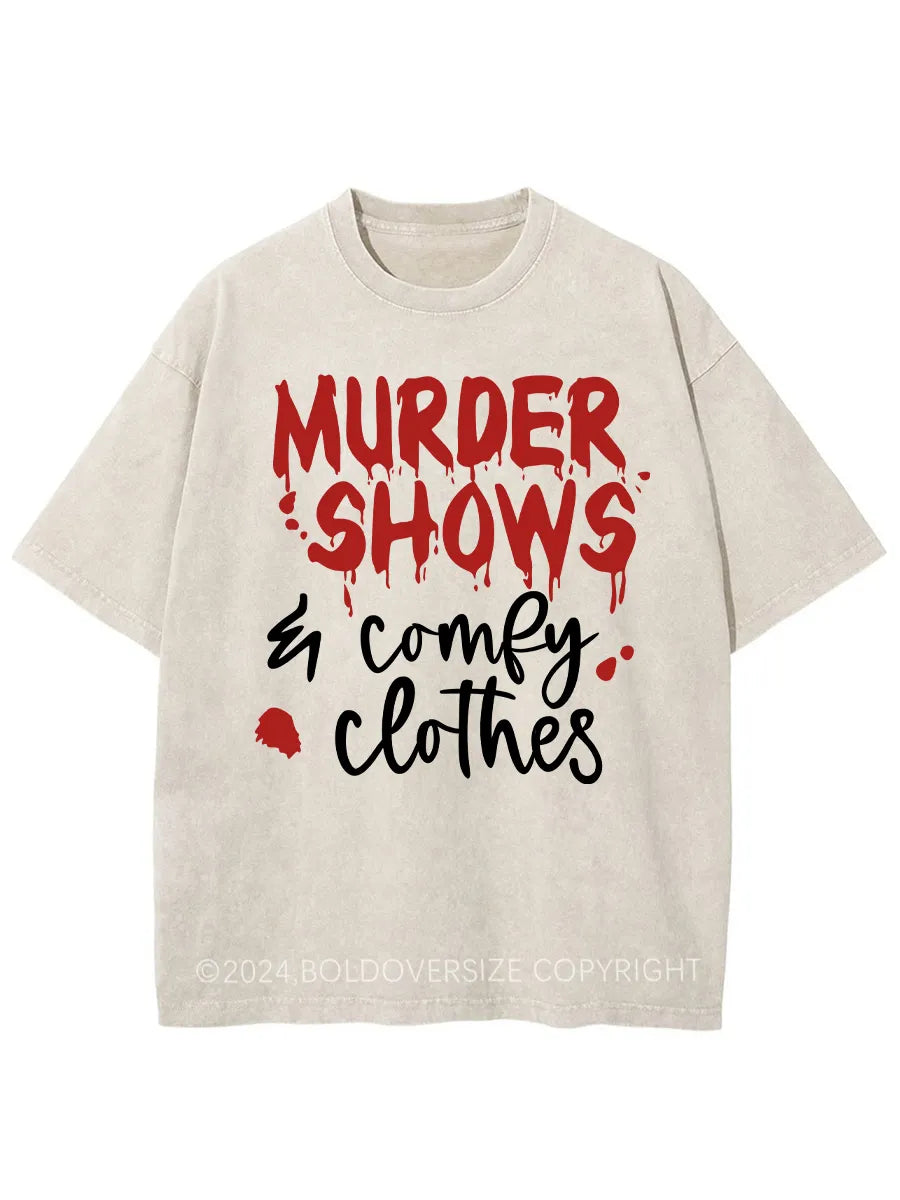 Vintage Crime Shows Comfy Washed T-Shirt