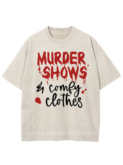 Vintage Crime Shows Comfy Washed T-Shirt