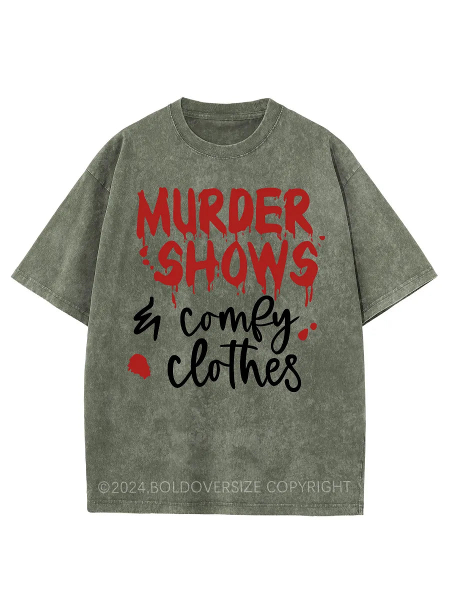 Vintage Crime Shows Comfy Washed T-Shirt