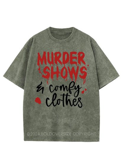 Vintage Crime Shows Comfy Washed T-Shirt