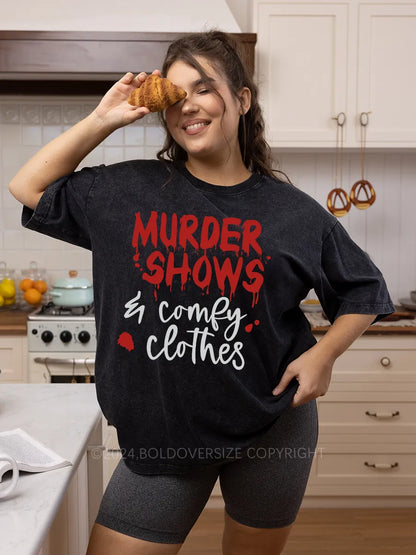 Vintage Crime Shows Comfy Washed T-Shirt