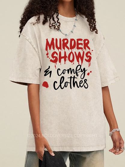 Vintage Crime Shows Comfy Washed T-Shirt