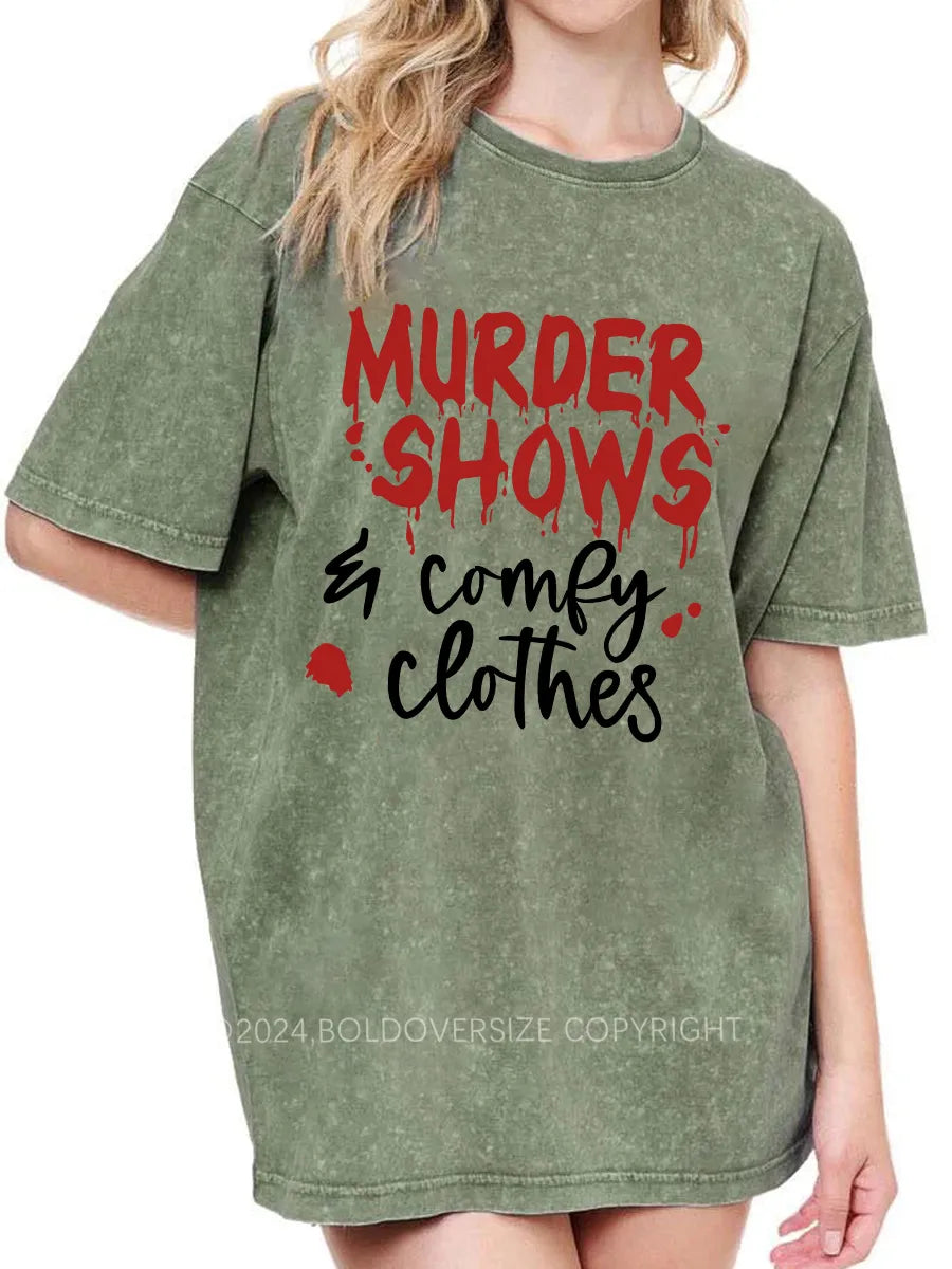 Vintage Crime Shows Comfy Washed T-Shirt