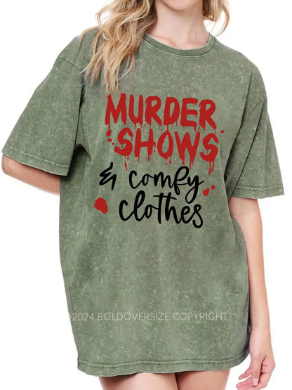 Vintage Crime Shows Comfy Washed T-Shirt