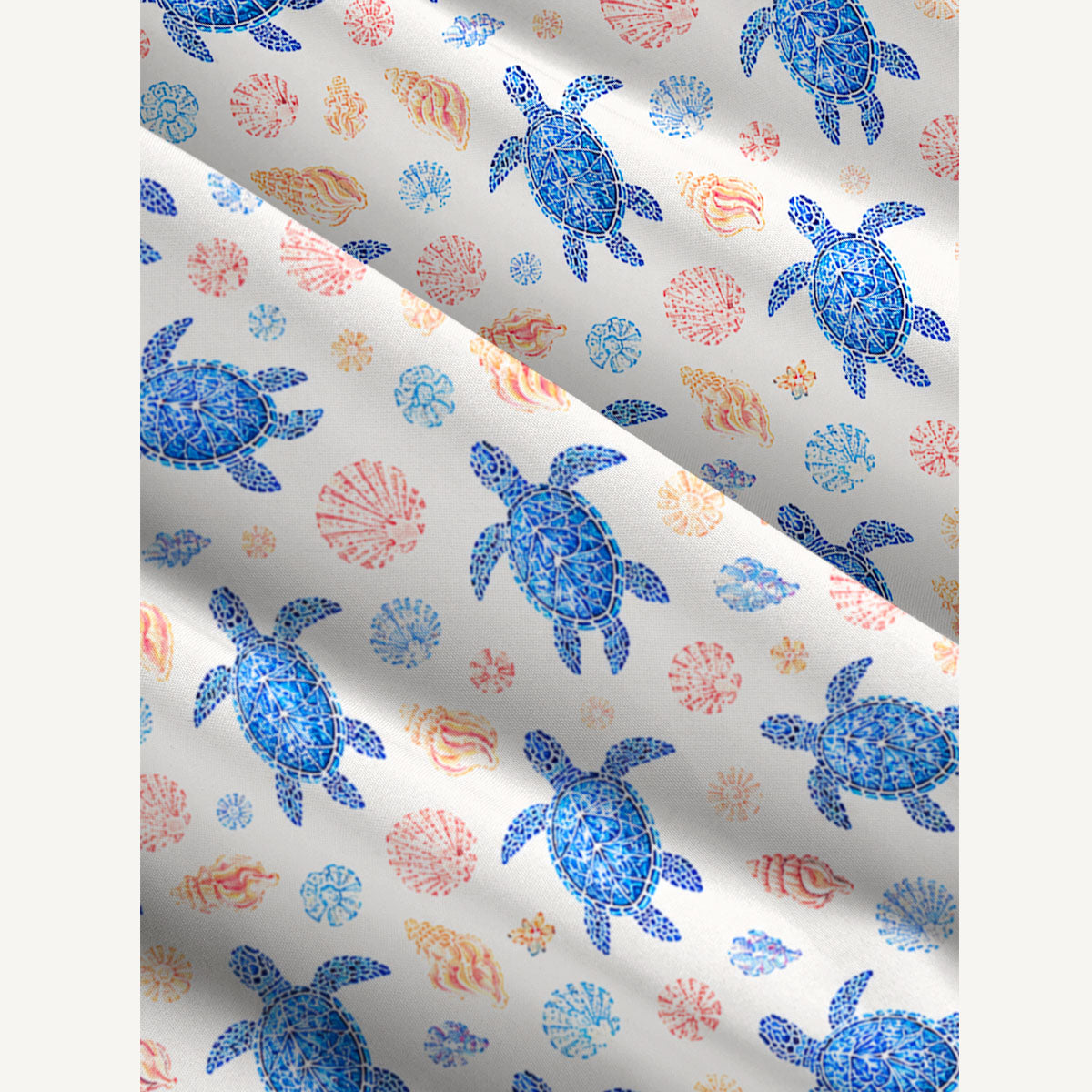 Ocean Blossom Turtles Print Wide Straps Maxi Dress With Pockets