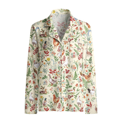 Countryside Garden Critter Print Long Pajama Set