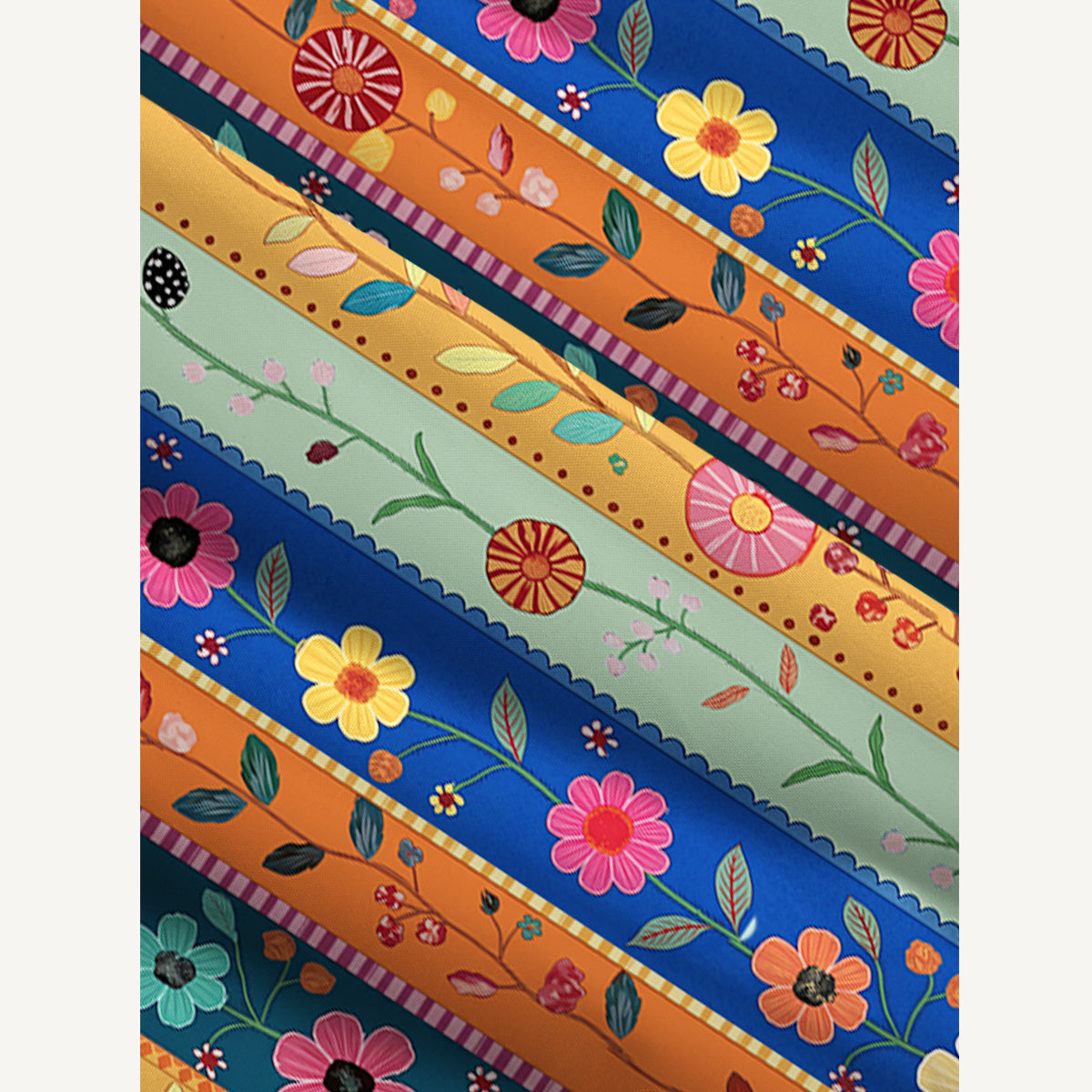 Rainbow Garden Colorblock Printed Wide Straps Maxi Dress With Pockets