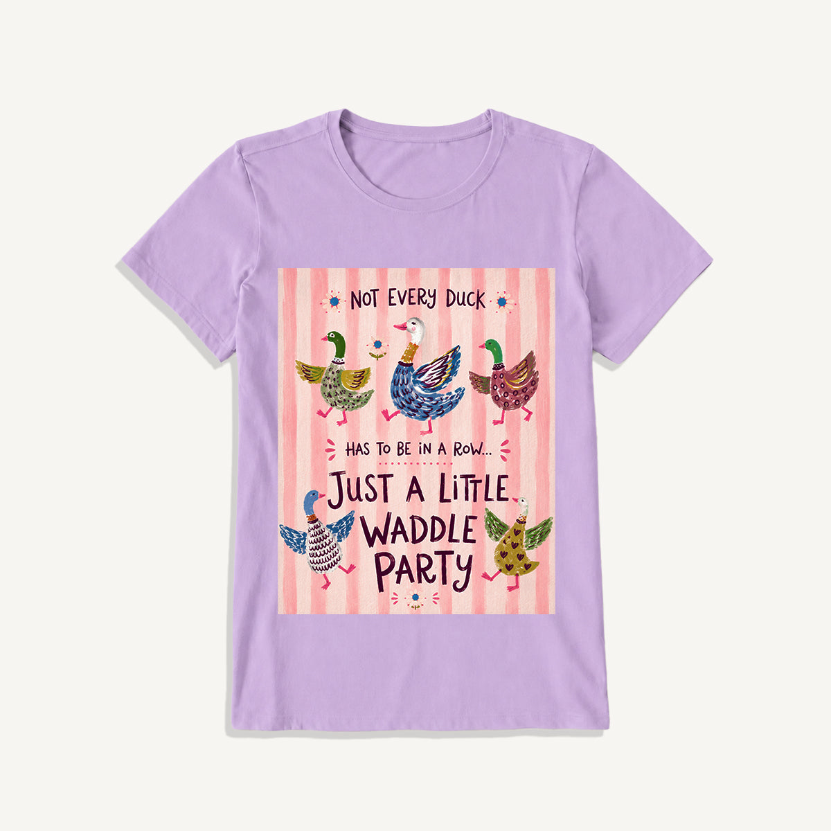 Waddle Party Print Crew Neck Cotton Tee