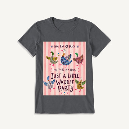 Waddle Party Print Crew Neck Cotton Tee
