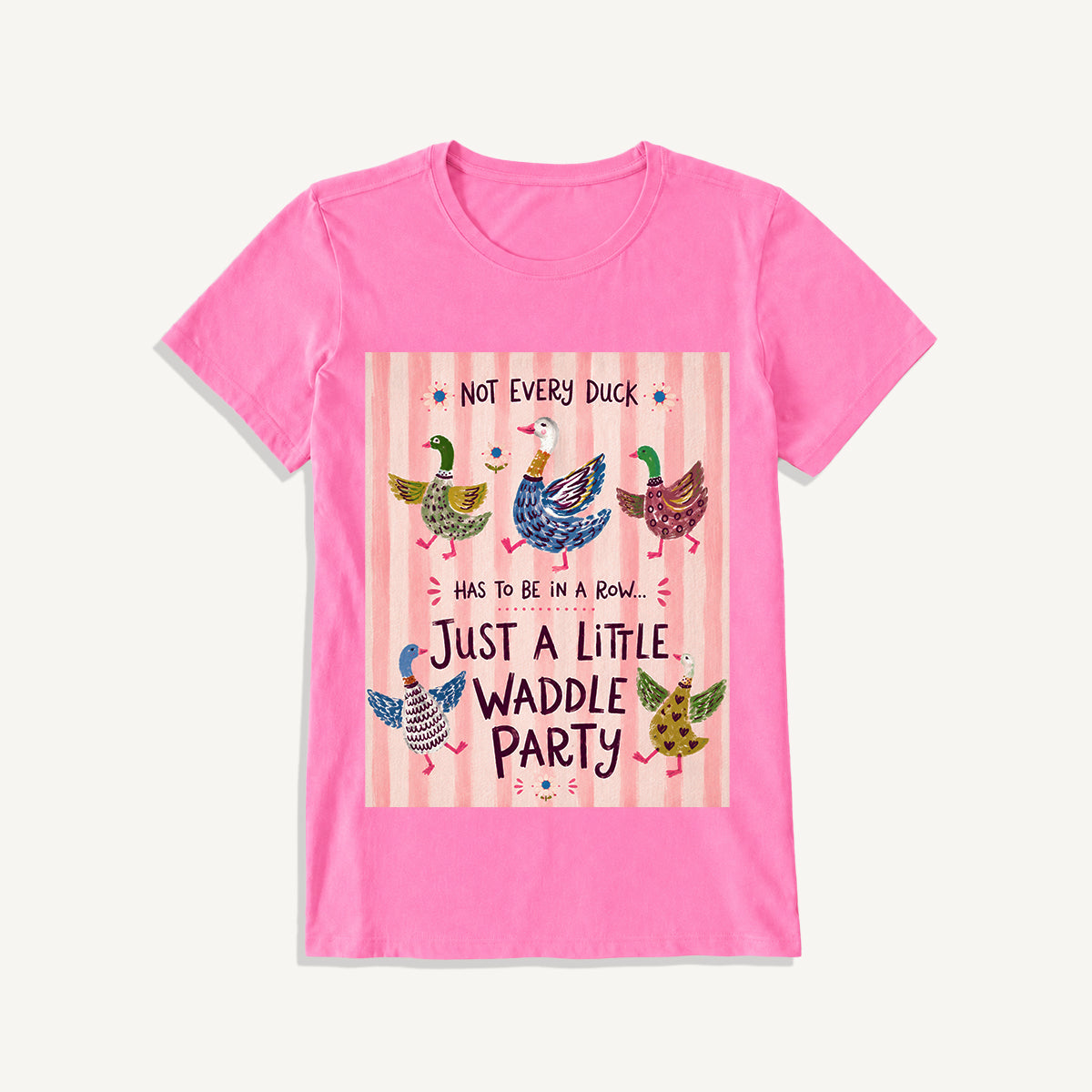 Waddle Party Print Crew Neck Cotton Tee