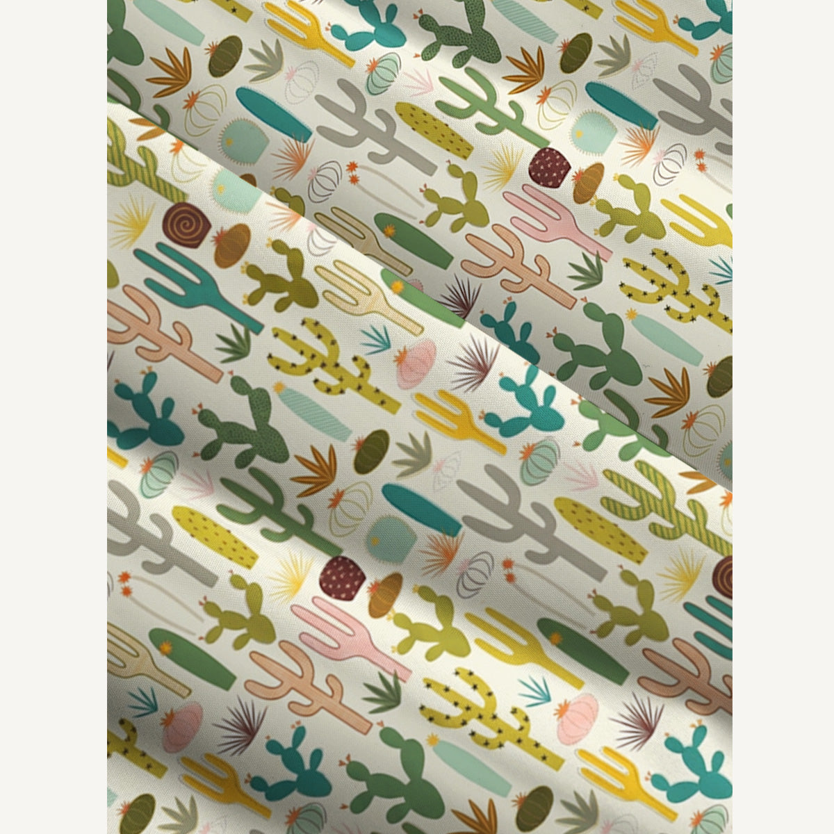 Desert Cactus Garden Print Wide Straps Maxi Dress With Pockets