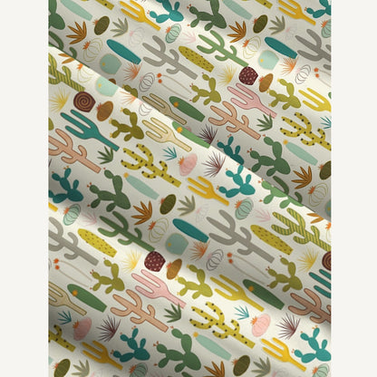 Desert Cactus Garden Print Wide Straps Maxi Dress With Pockets