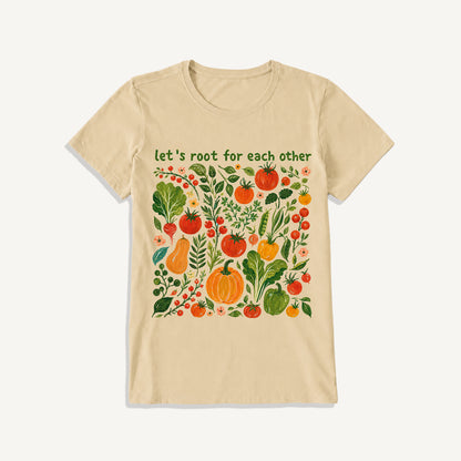 Root for Each Other Garden Print Crew Neck Cotton Tee