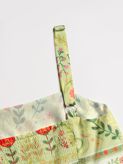 Cream Garden Black Cat Print Wide Straps Maxi Dress With Pockets