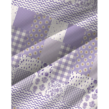 Lavender Field Patchwork Print Spaghetti Strap Mini Dress