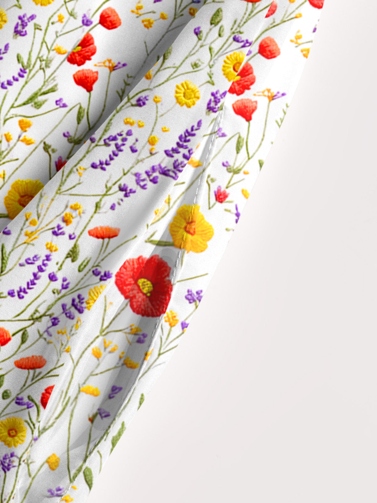 Floral Meadow Sunshine Print Wide Straps Maxi Dress With Pockets